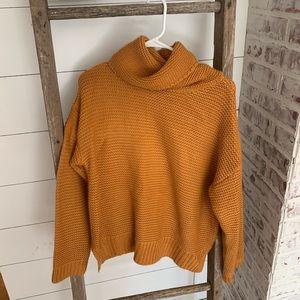 Cowl neck mustard sweater
